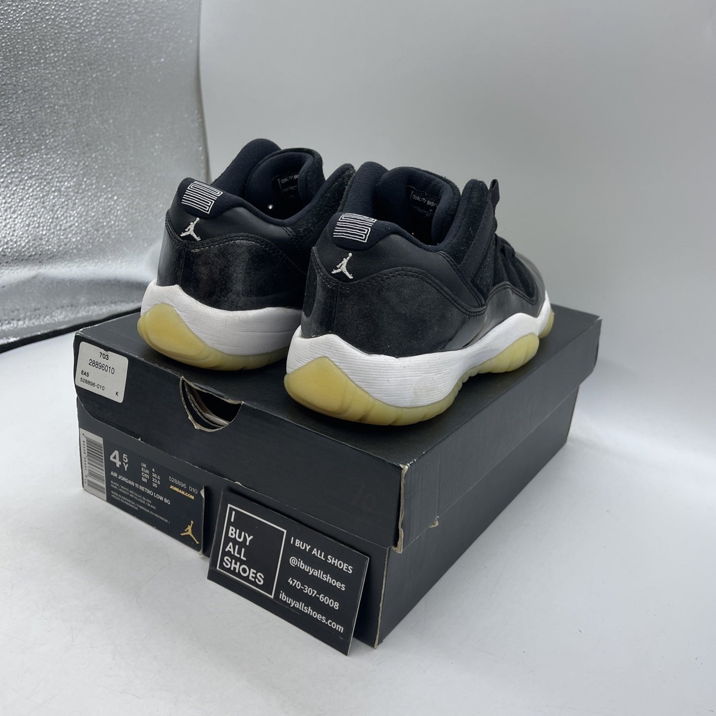 Size 4.5Y - Air Jordan 11 Retro Low Barons (528896-010)