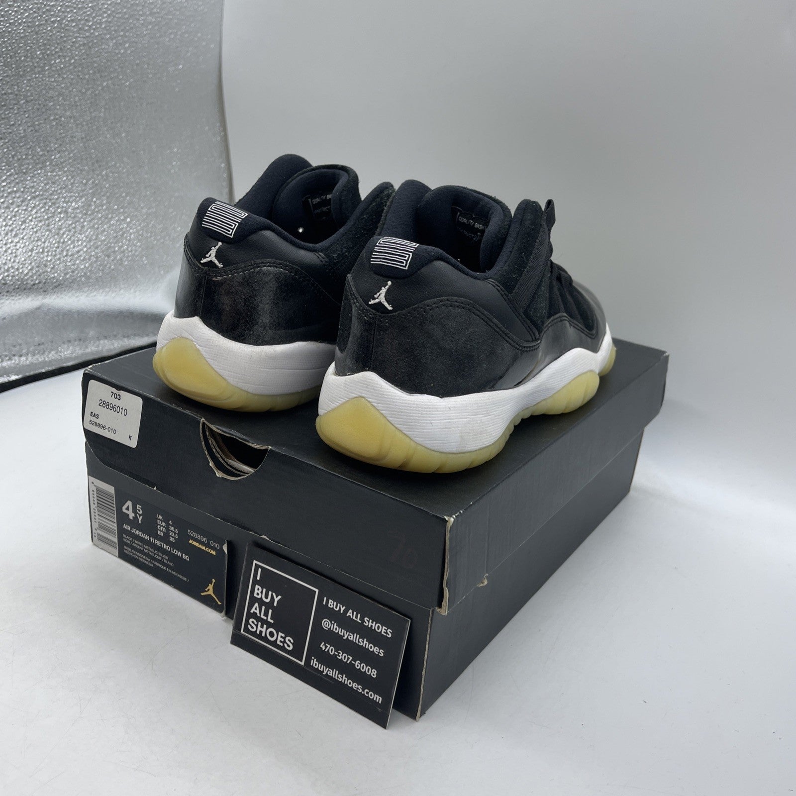 Size 4.5Y - Air Jordan 11 Retro Low Barons (528896-010)