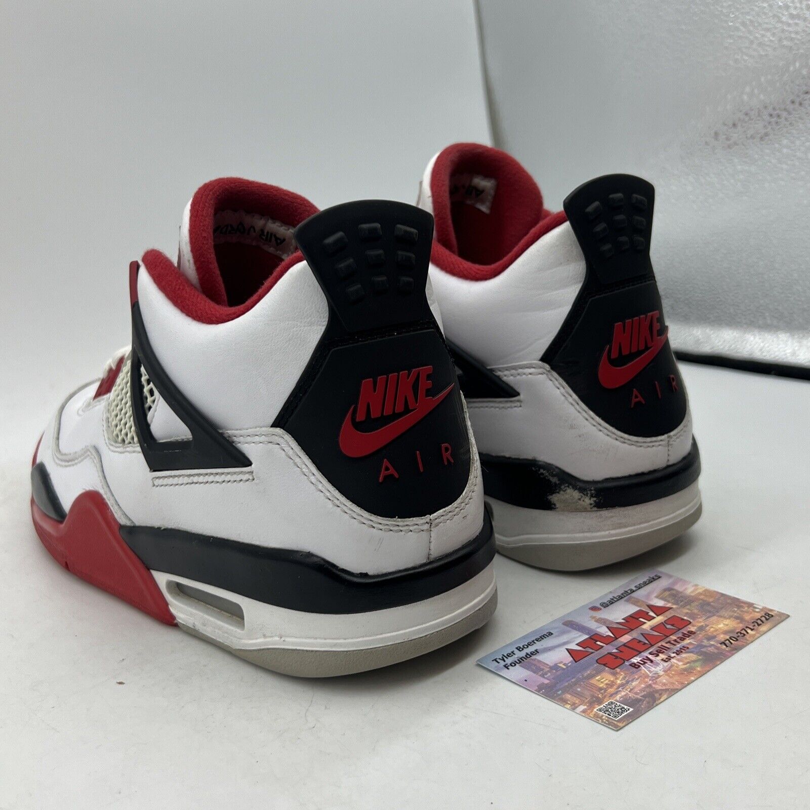 Size 6.5 - Jordan 4 Retro OG Mid Fire Red White Black Leather (408452-160)