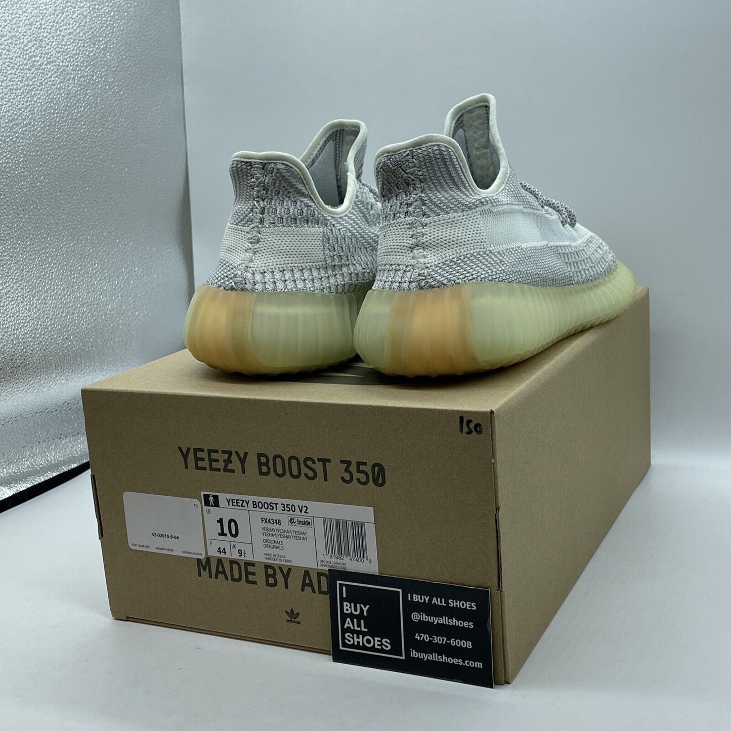 Size 10 - adidas Yeezy Boost 350 V2 Yeshaya Non-Reflective Blue White (FX4348)