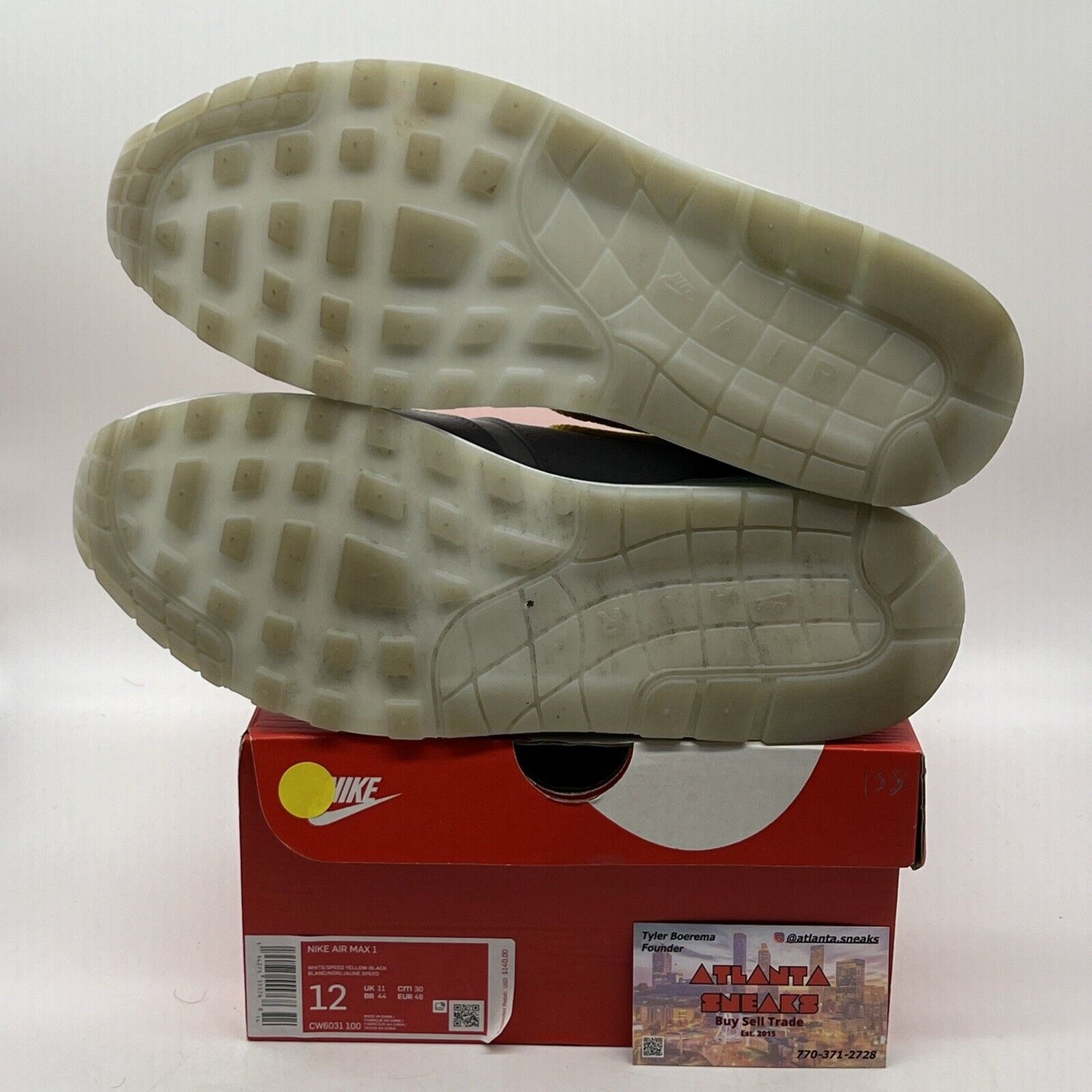 Size 12 - Nike Air Max 1 Daisy - CW6031-100 White Grey Blue Green (CW6031-100)
