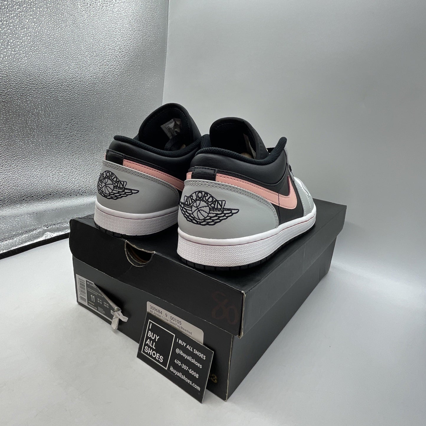 Size 11 - Air Jordan 1 Low Grey Fog Bleached Coral (553558-062)
