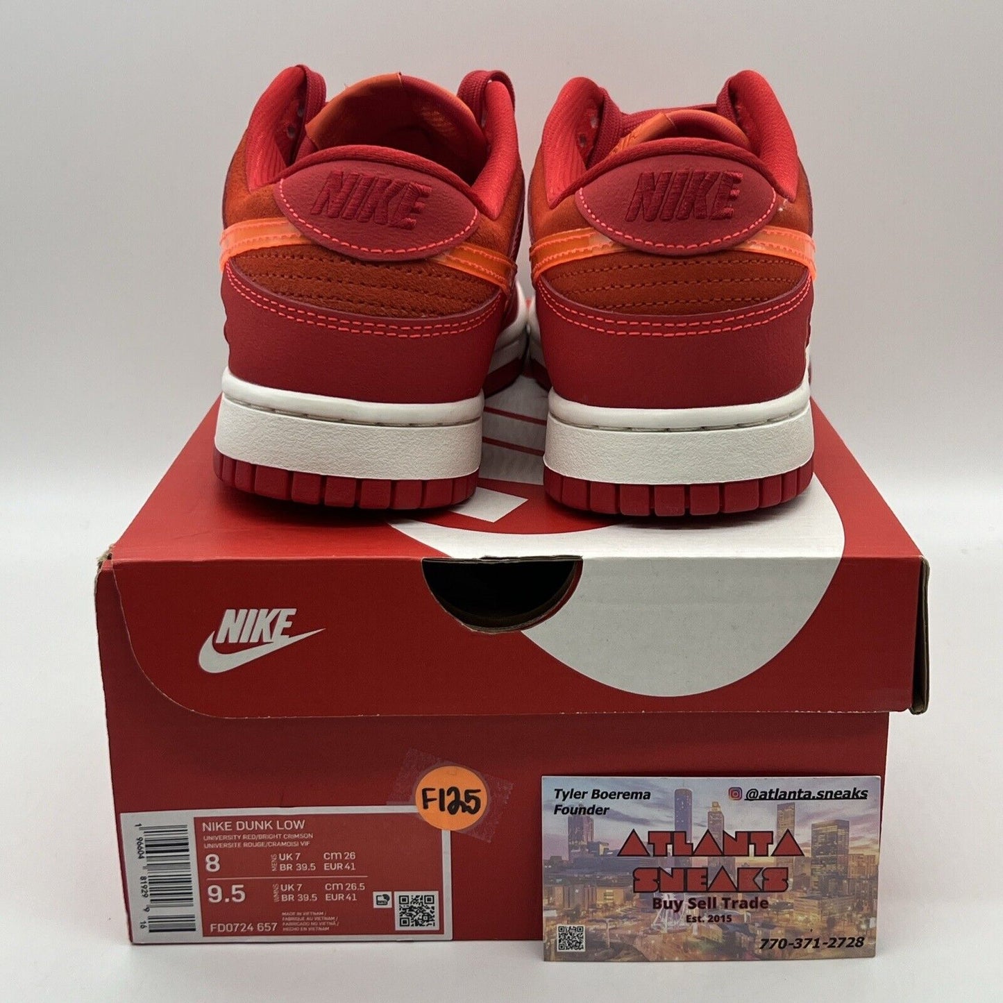 Men's Nike Dunk Low University Red/Bright Crimson (FD0724 657) Brand New Og All