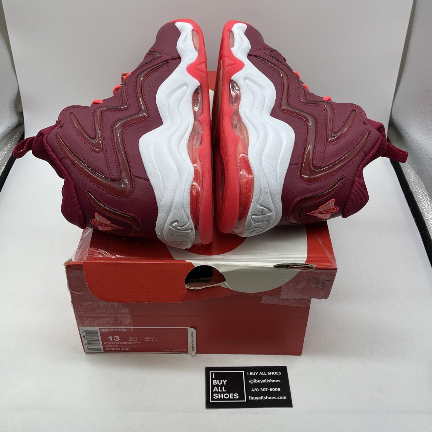 Size 13 - Nike Air Pippen 1 Noble Red White Leather (325001-600)