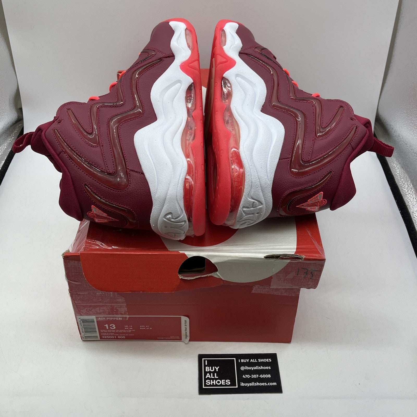 Size 13 - Nike Air Pippen 1 Noble Red White Leather (325001-600)