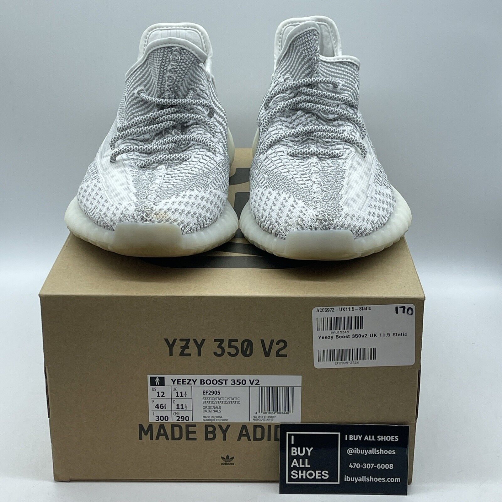 Size 12 - adidas Yeezy Boost 350 V2 2018 Low Static Non-Reflective Grey (EF2905)
