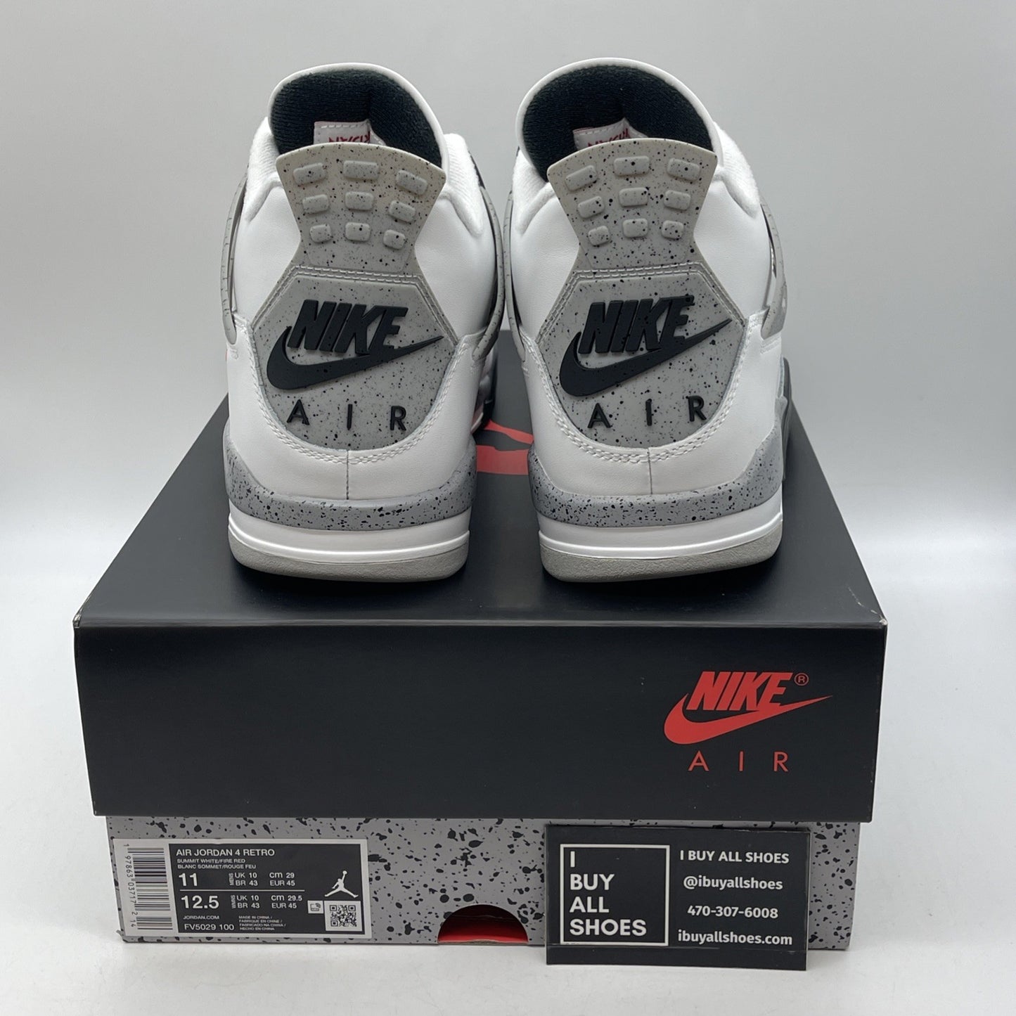 Size 11 - Air Jordan 4 Retro OG Mid White Cement Leather (FV5029-100)
