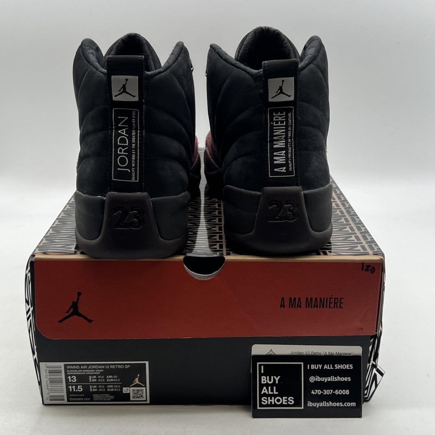 Size 13 - Air Jordan 12 Retro SP x A Ma Maniere Mid Black W (DV6989-001)