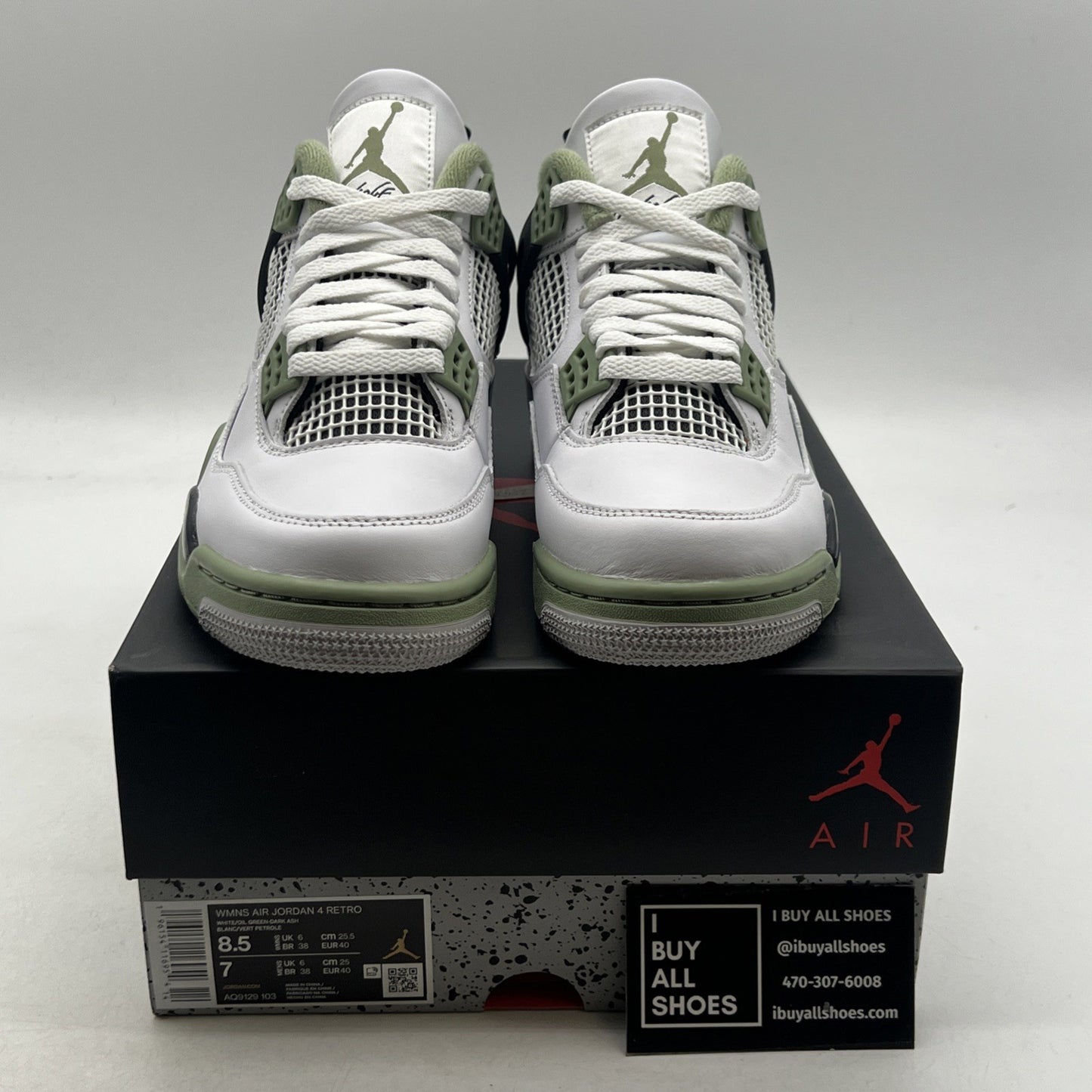 Size 8.5 - Air Jordan 4 Retro Mid Seafoam W (AQ9129-103)