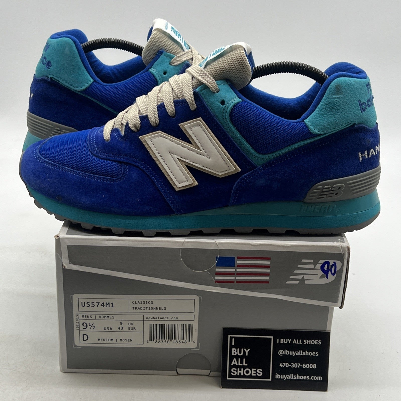 Size 9.5 - New Balance NB1 574 Blue Aqua (US574M1)