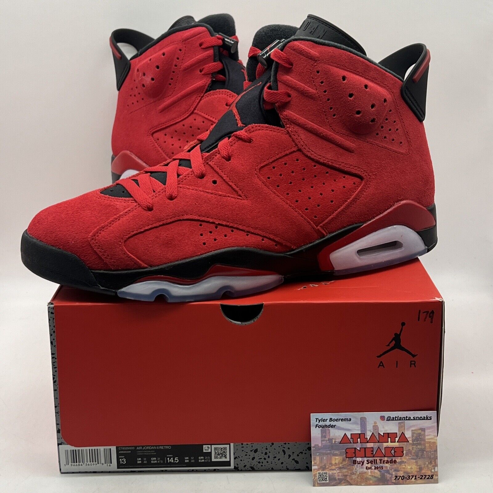 Size 13 - Air Jordan 6 Retro Toro Bravo Black Suede Icey (CT8529-600)