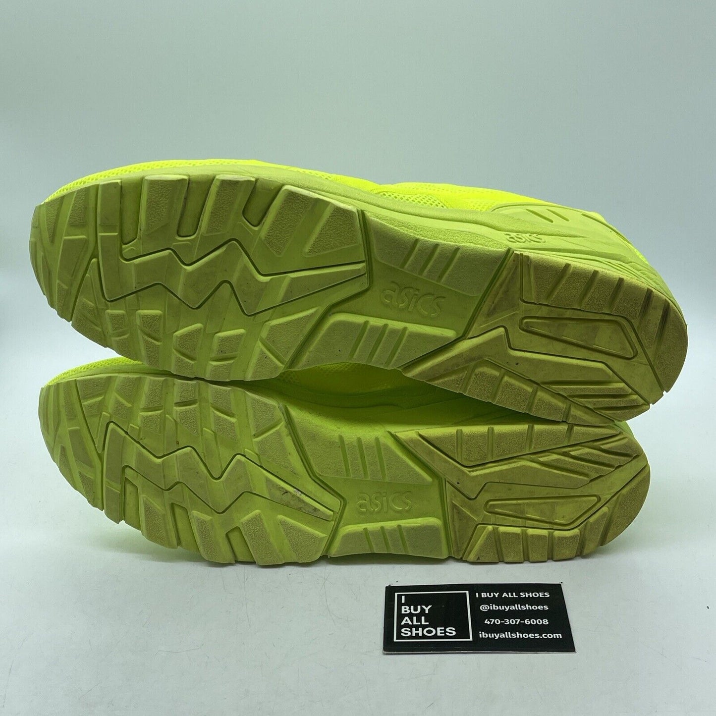 Size 12 - asics gel kayano evo neon green Suede Leather  (H51DQ)