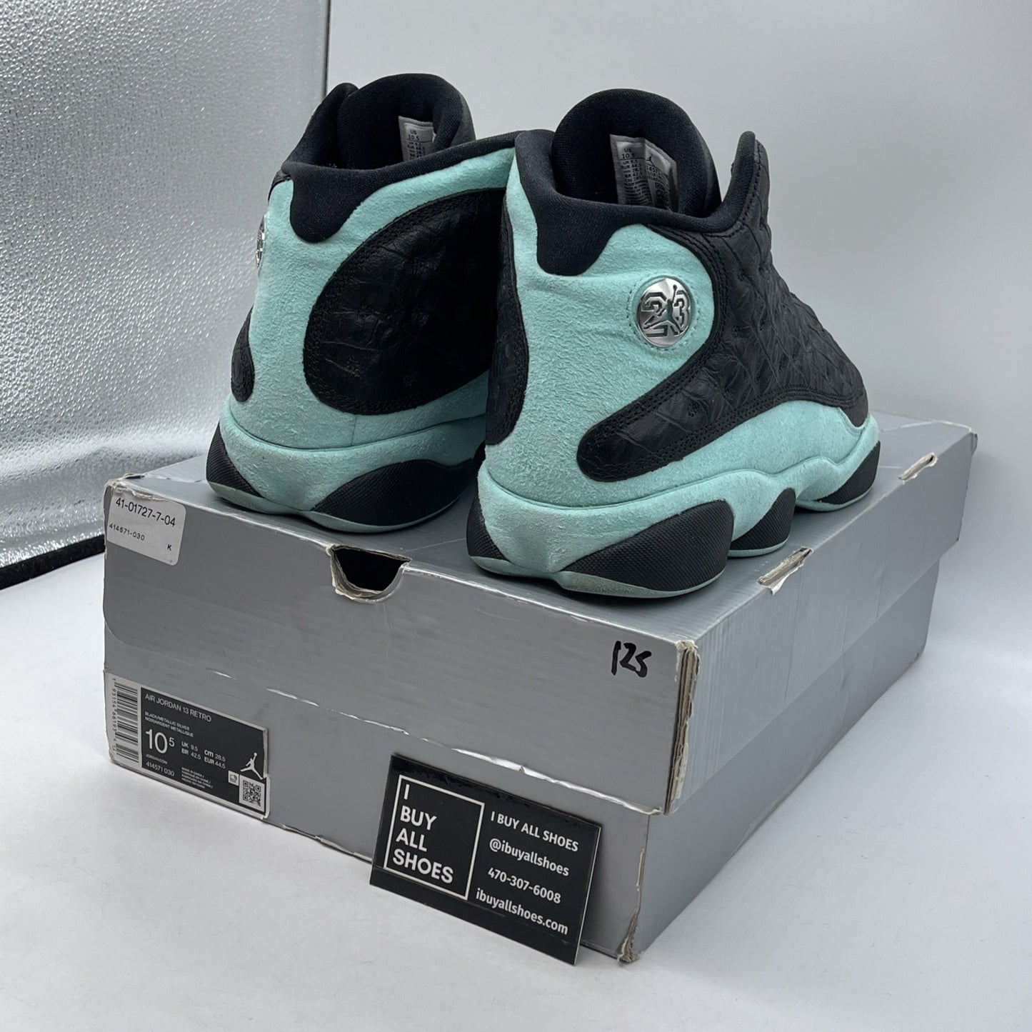 Size 10.5 - Air Jordan 13 Retro Island Green Black Suede Leather (414571-030)