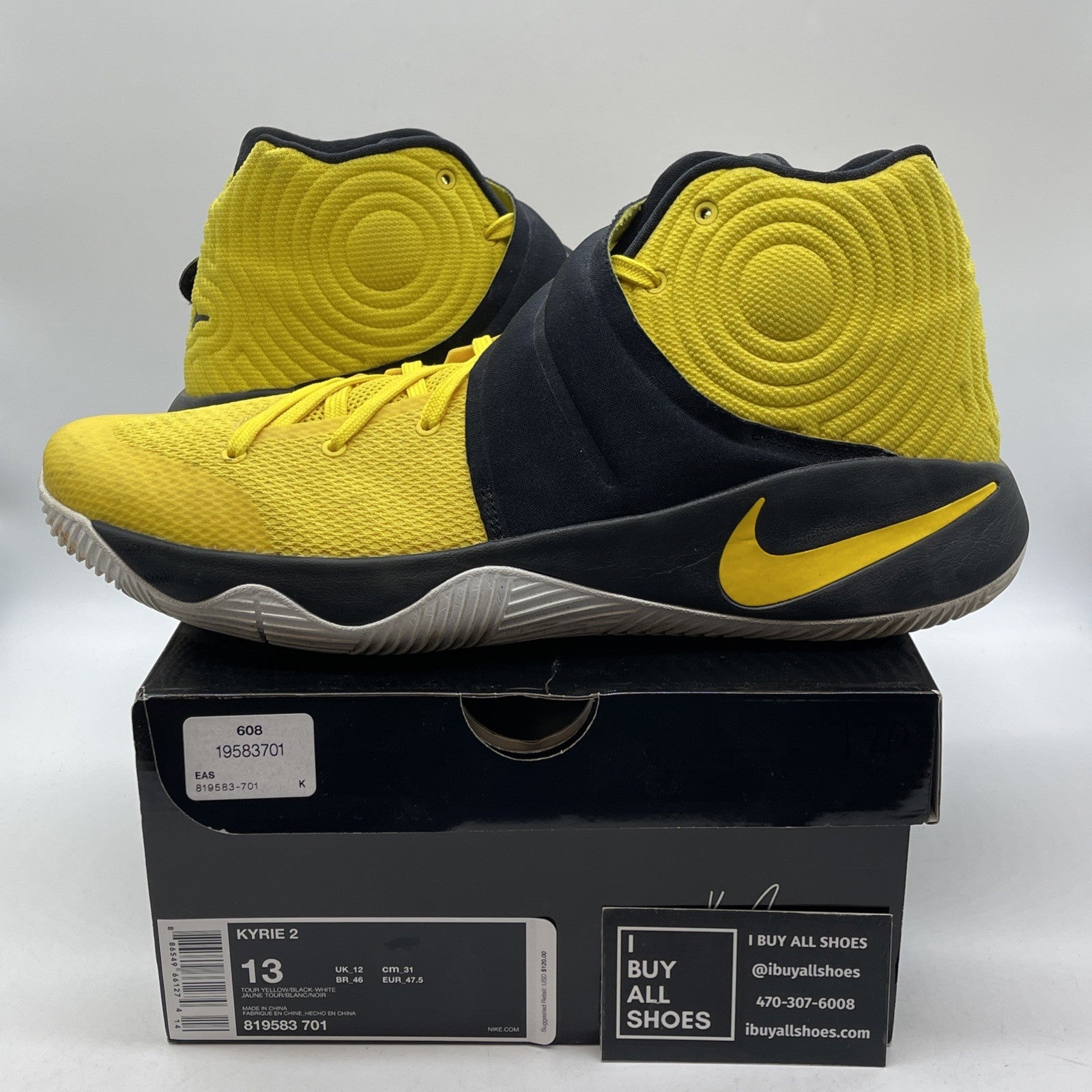 Size 13 - Nike Kyrie 2 Australia Yellow Black Suede (819583-701)