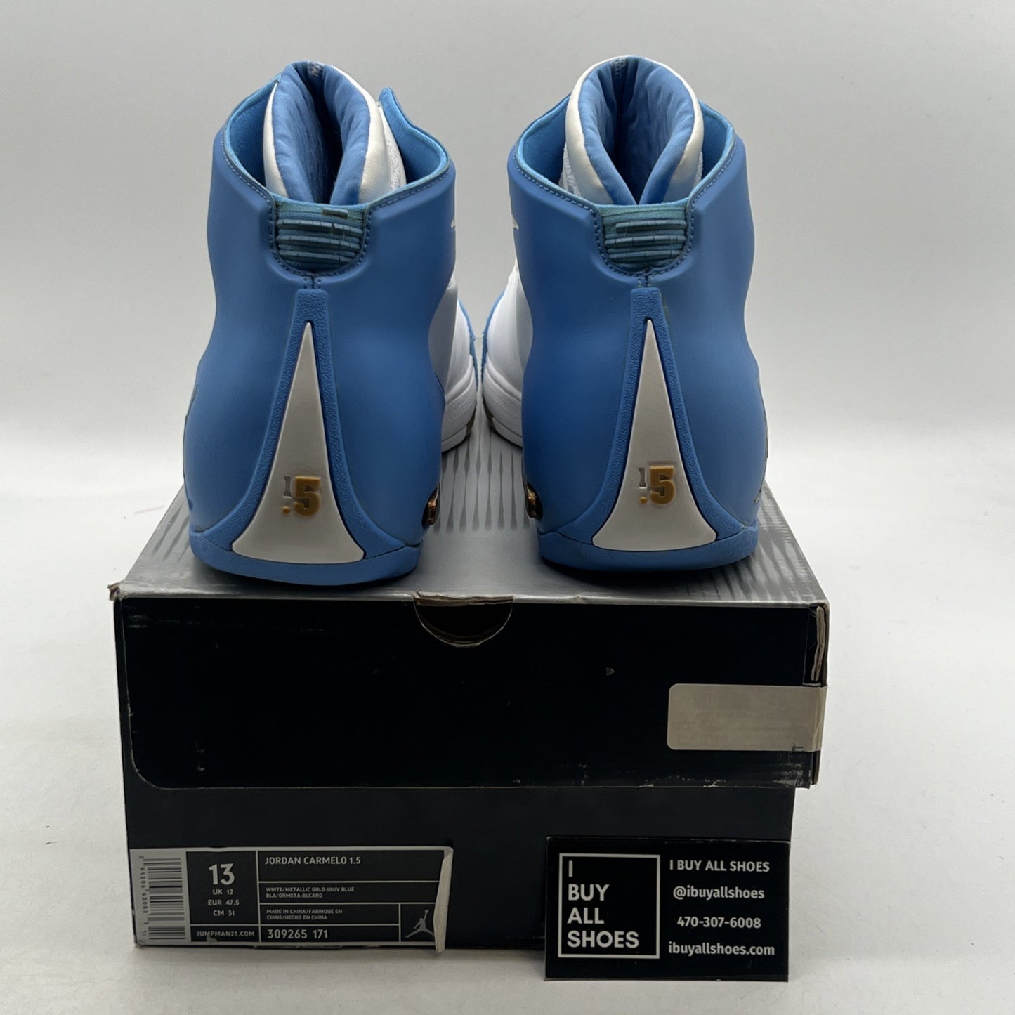 Size 13 - Air Jordan Carmelo 1.5 White (309265-171)