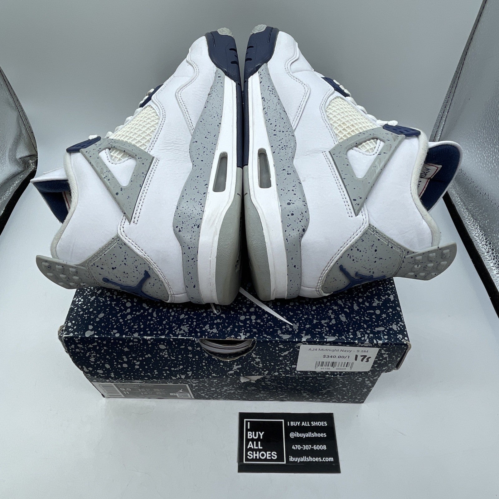 Size 9.5 - Jordan 4 Retro Mid Midnight Navy White Grey Leather (DH6927-140)
