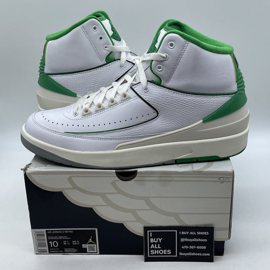 Size 10 - Jordan 2 Retro Lucky Green White Leather (DR8884-103)