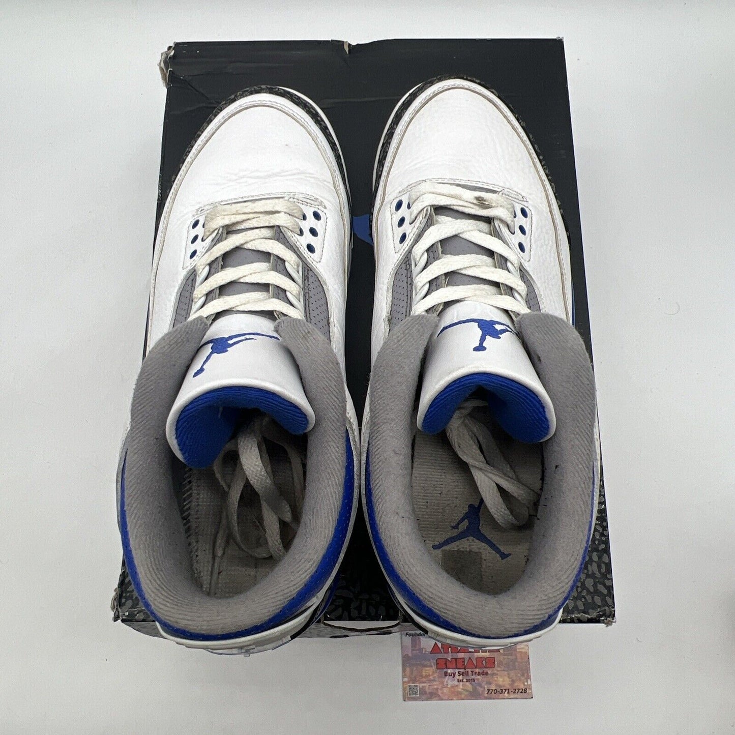 Size 10.5 - Jordan 3 Retro Mid Racer Blue White Black Leather (CT8532-145)