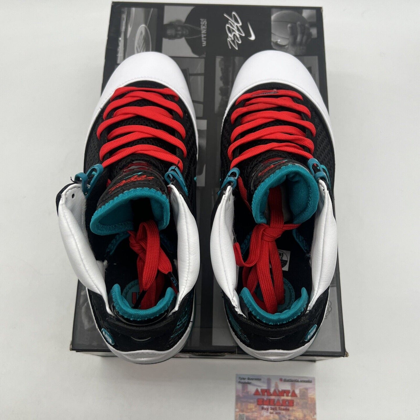Size 9.5 - Nike Air Max LeBron 7 Retro QS 2019 Red Carpet Aqua Red (CU5133-100)