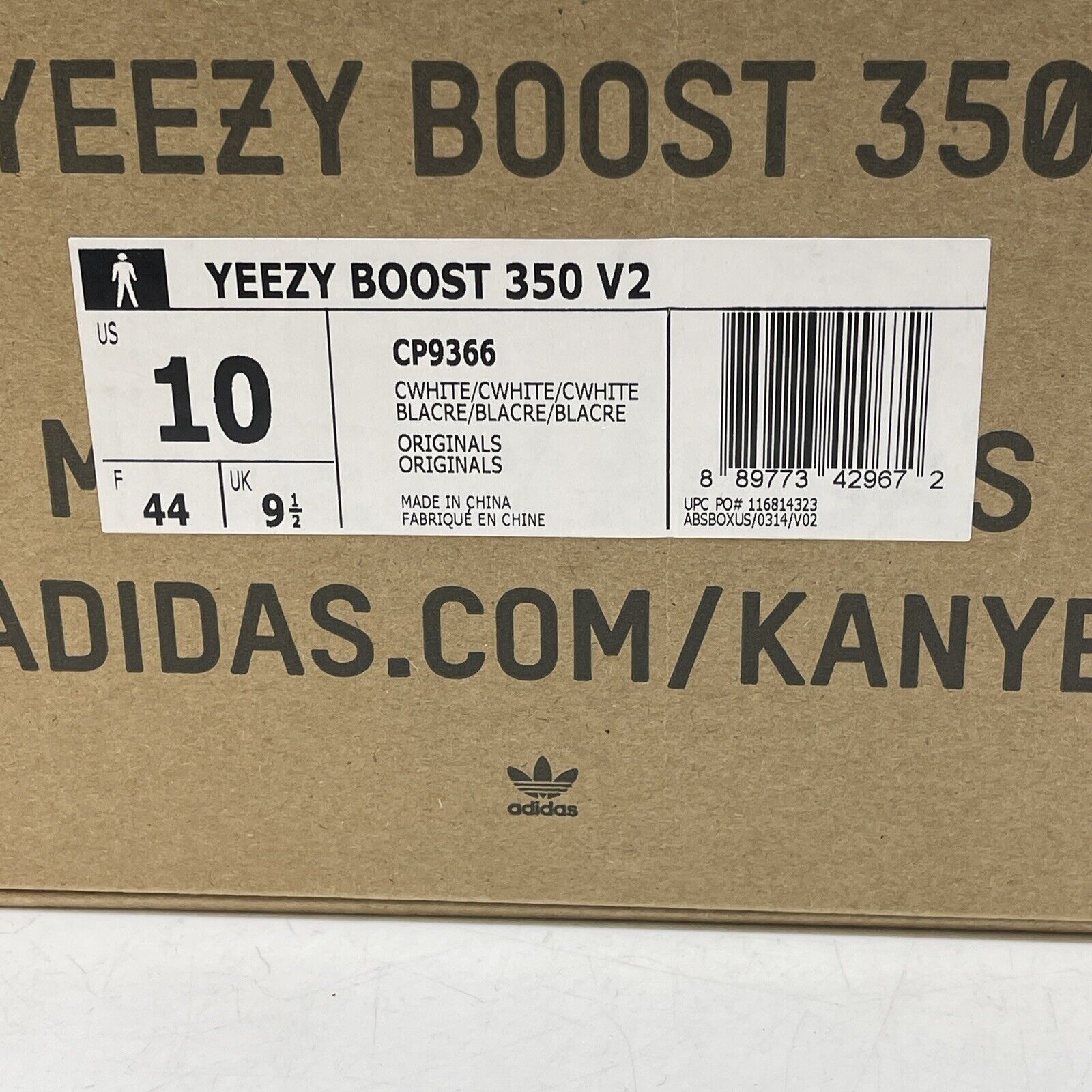 Size 10 - adidas Yeezy Boost 350 Low Cream White / Triple White Suede (CP9366)