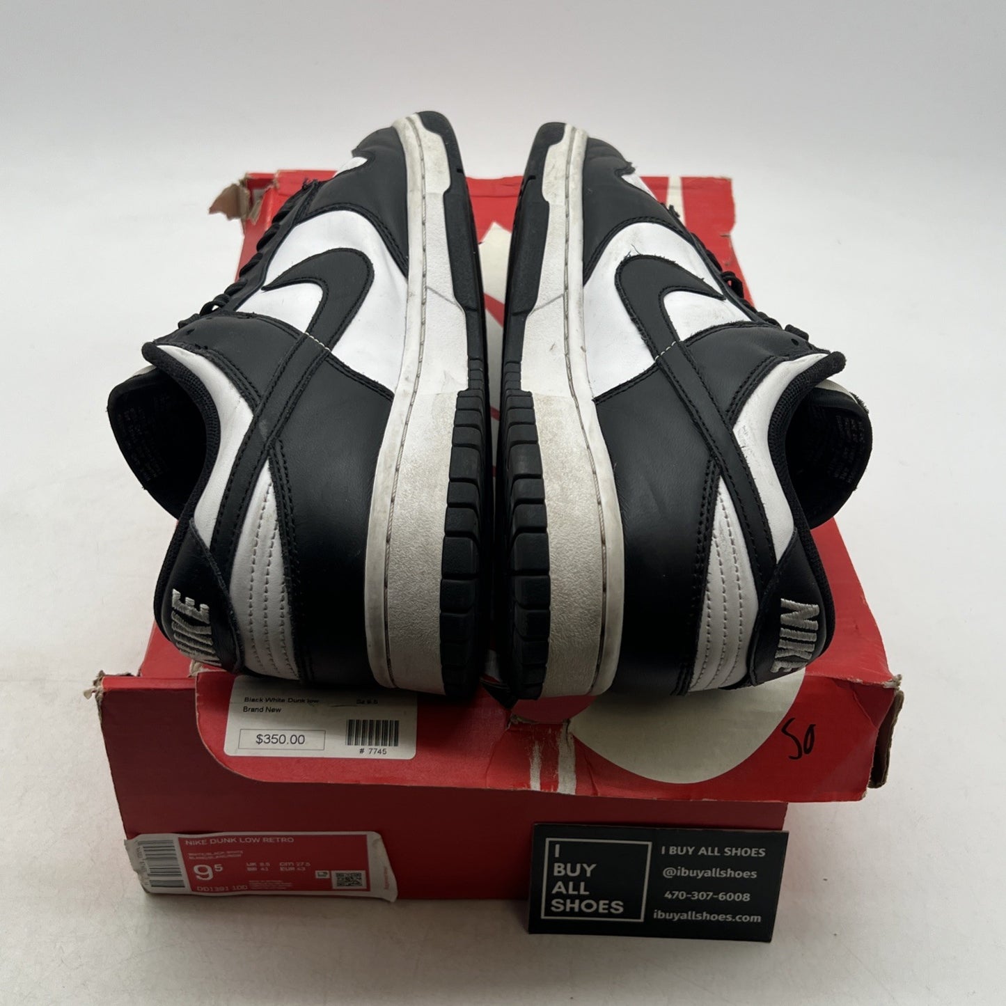 Size 9.5 - Nike Dunk Low Black White (DD1391-100)