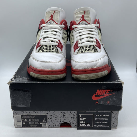 Size 11.5 - Jordan 4 Retro OG Mid Fire Red White Black Leather (DC7770-160)