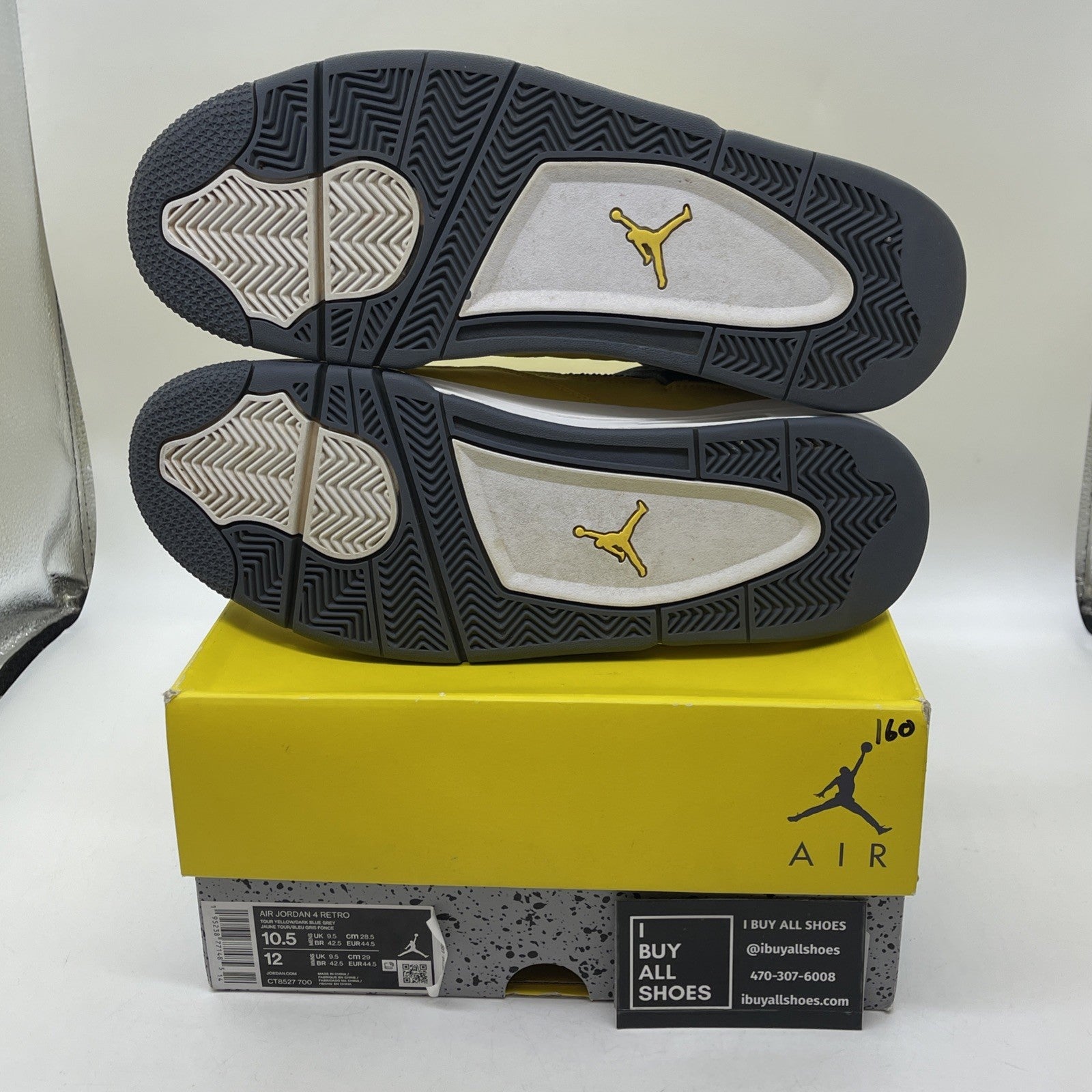 Size 10.5 - Jordan 4 Retro Mid Lightning Yellow Grey Suede Leather (CT8527-700)