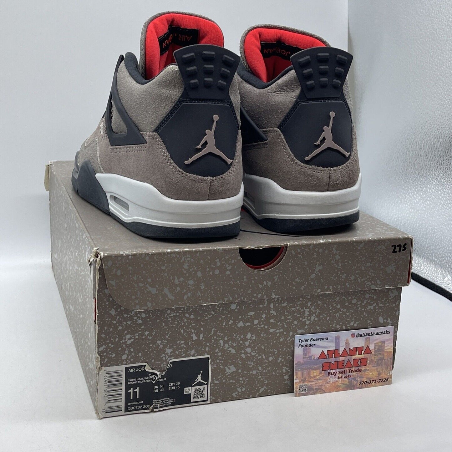 Size 11 - Jordan 4 Retro Mid Taupe Haze Brown Black Suede Leather (DB0732-200)