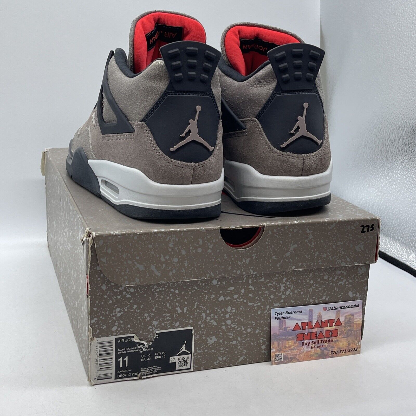 Size 11 - Jordan 4 Retro Mid Taupe Haze Brown Black Suede Leather (DB0732-200)
