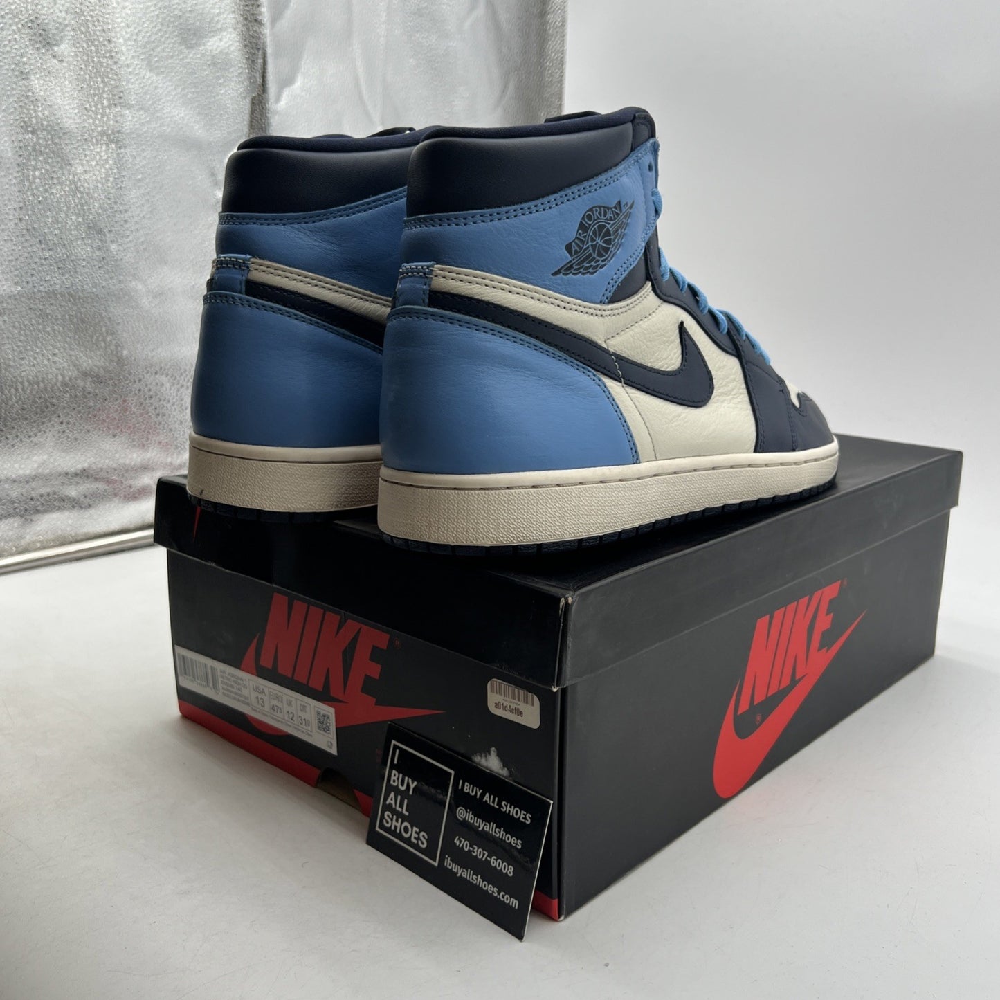 Size 13 - Air Jordan 1 Retro OG High Obsidian UNC 2019 (555088-140)