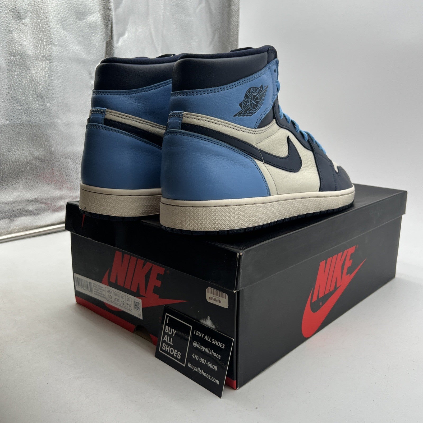 Size 13 - Air Jordan 1 Retro OG High Obsidian UNC 2019 (555088-140)