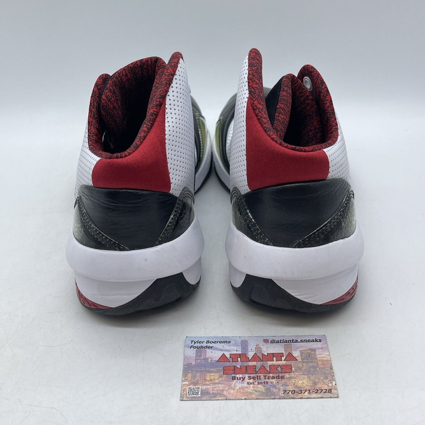 Size 11 - Air Jordan 2010 Black Varsity Red White Suede Leather (387358-061)