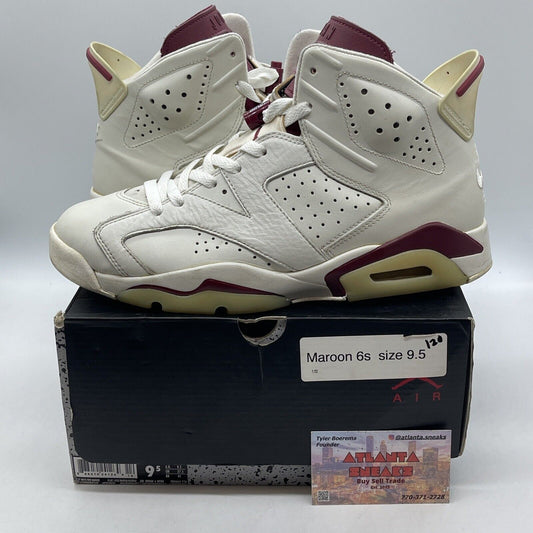 Size 9.5 - Air Jordan 6 Retro 2015 Maroon Tan Leather (384664-116)