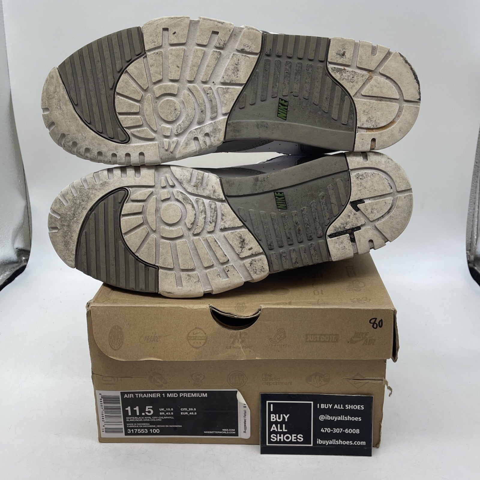 Size 11.5 - Nike Air Trainer 1 Premium Mid Chlorophyll (317553-100)