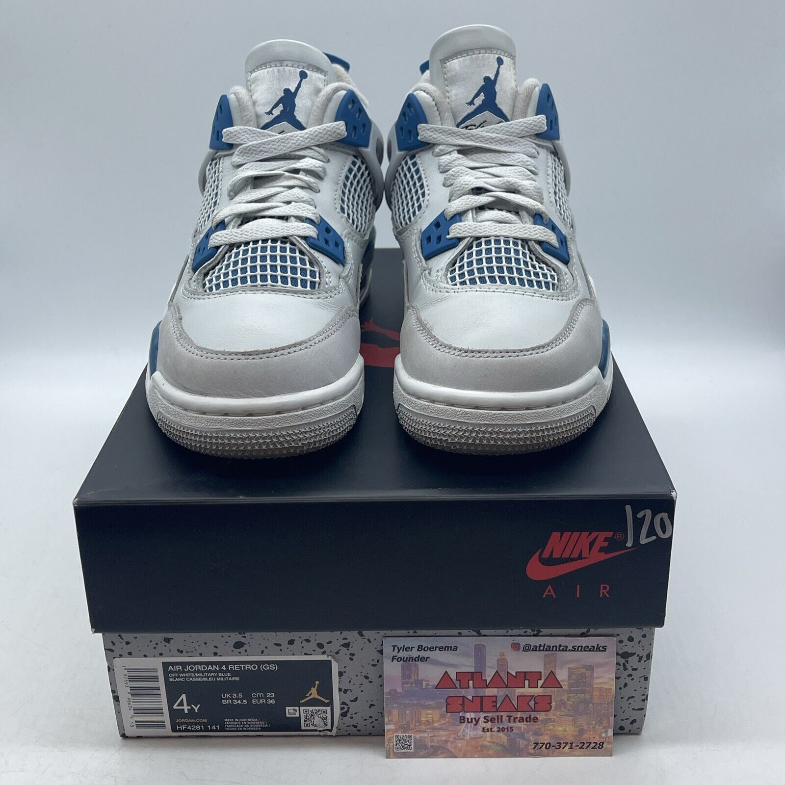 Size 4Y - Nike Air Jordan Retro Military Blue Industrial Blue (HF4281-141)