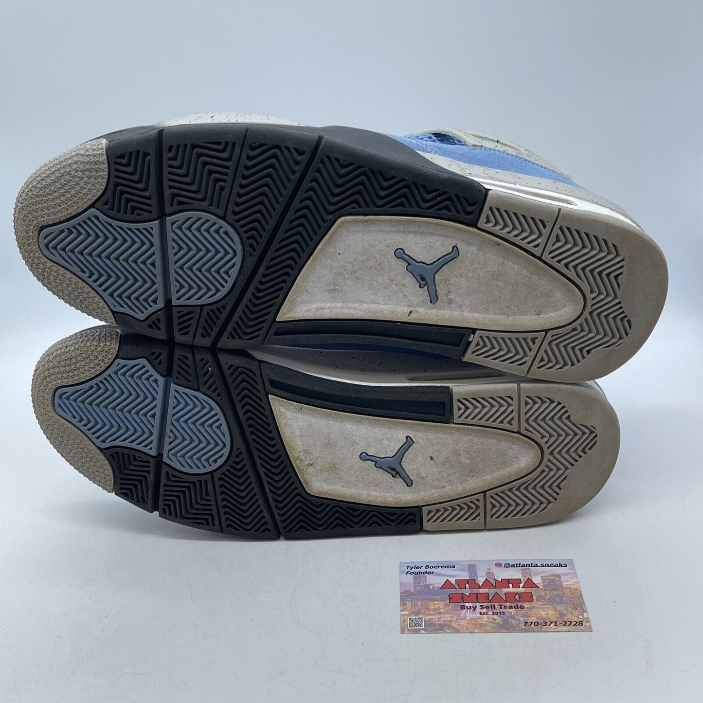 Size 12 - Jordan 4 Retro Mid University Blue Grey Black Suede Leather CT8527-400