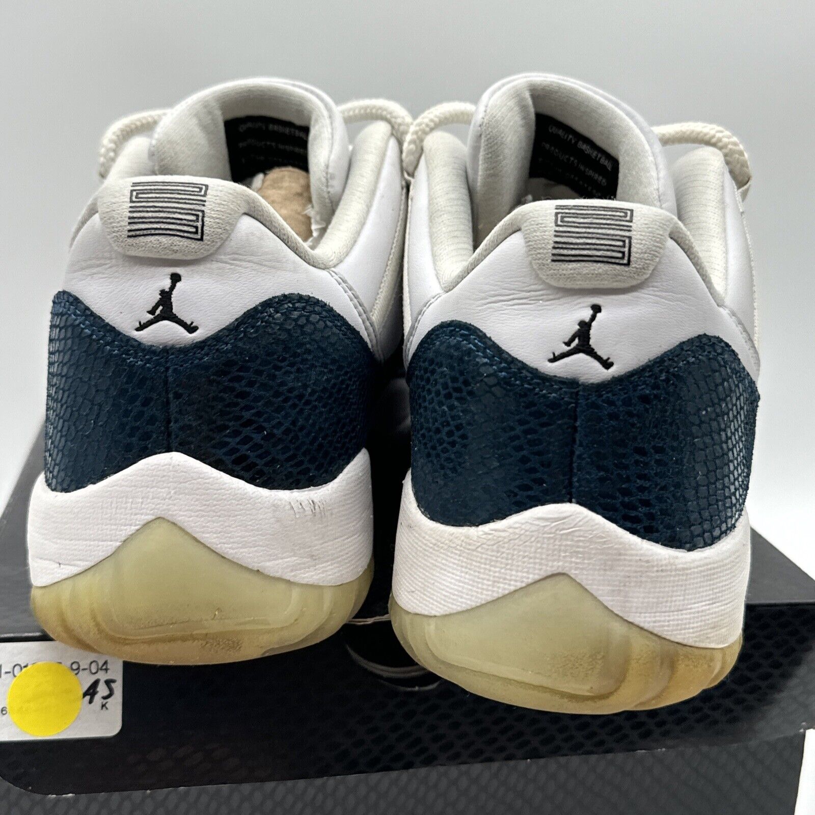 Size 12 - Jordan 11 Retro Low Snakeskin 2019 Navy White Ice Sole With Box