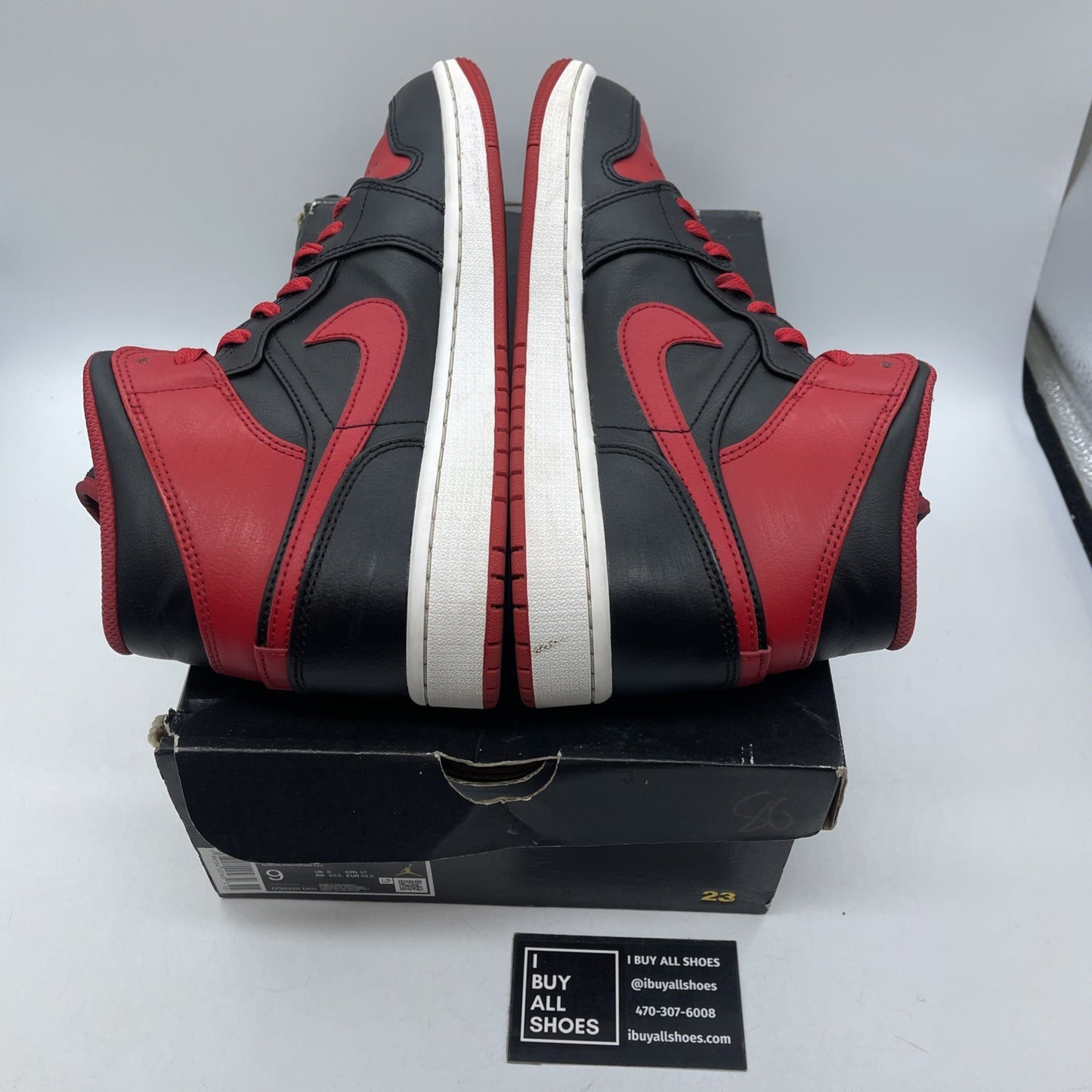 Size 9 - Jordan 1 Mid Alternate Bred Red Black Leather (DQ8426-060)