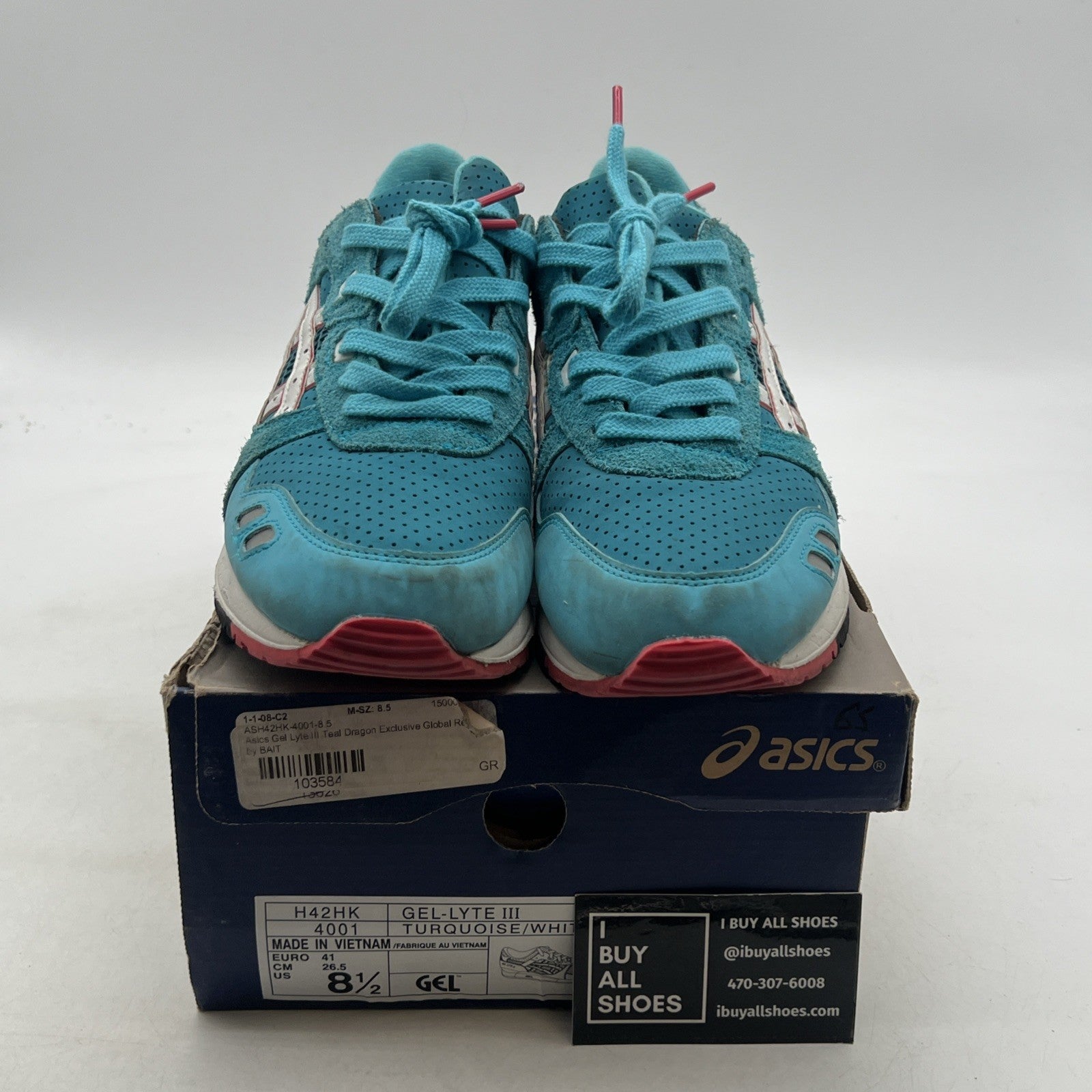 Size 8.5 - ASICS Bait x Gel Lyte 3 Teal Dragon (H42HK4001)