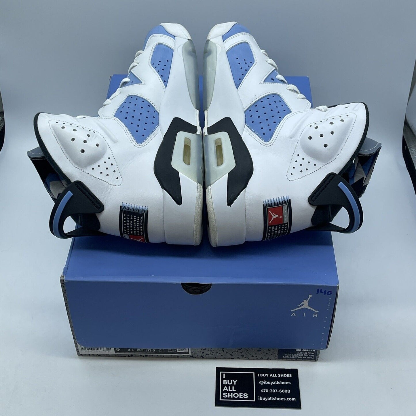 Size 12 - Jordan 6 Retro Mid UNC Home Blue White Suede Leather (CT8529-410)
