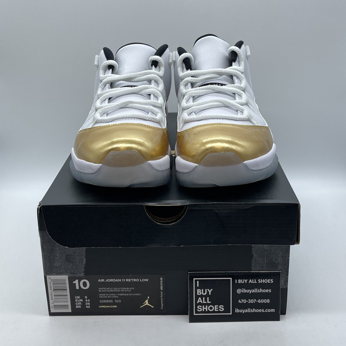 Size 10 - Air Jordan 11 Retro Low Closing Ceremony Gold White (528895-103)
