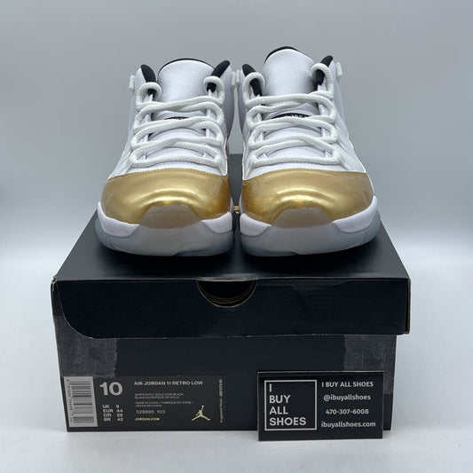 Size 10 - Air Jordan 11 Retro Low Closing Ceremony Gold White (528895-103)