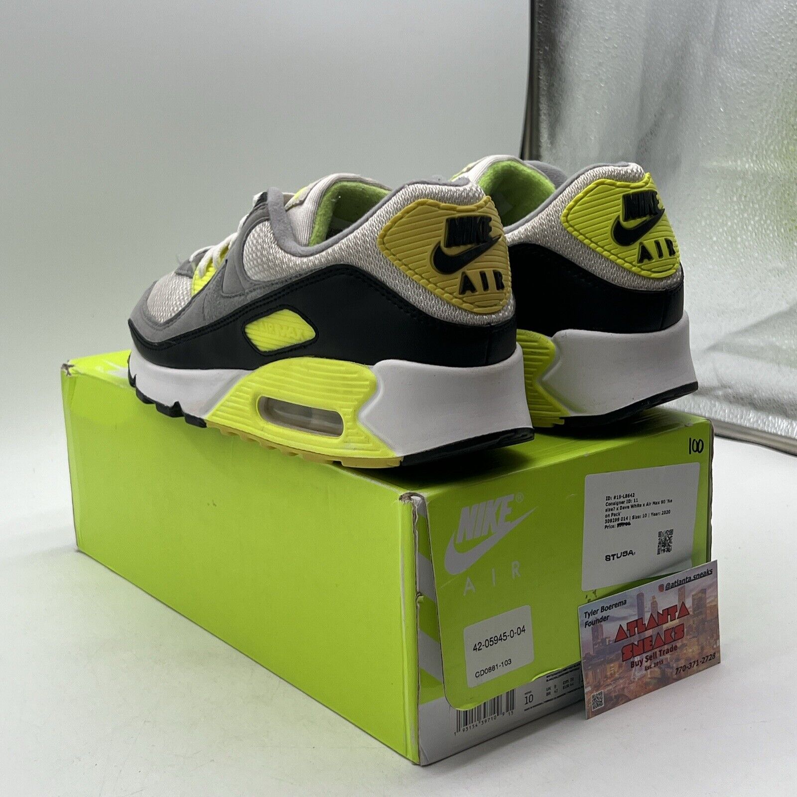 Size 10 - Nike Air Max 90 2020 Volt Black Grey White (CD0881-103)