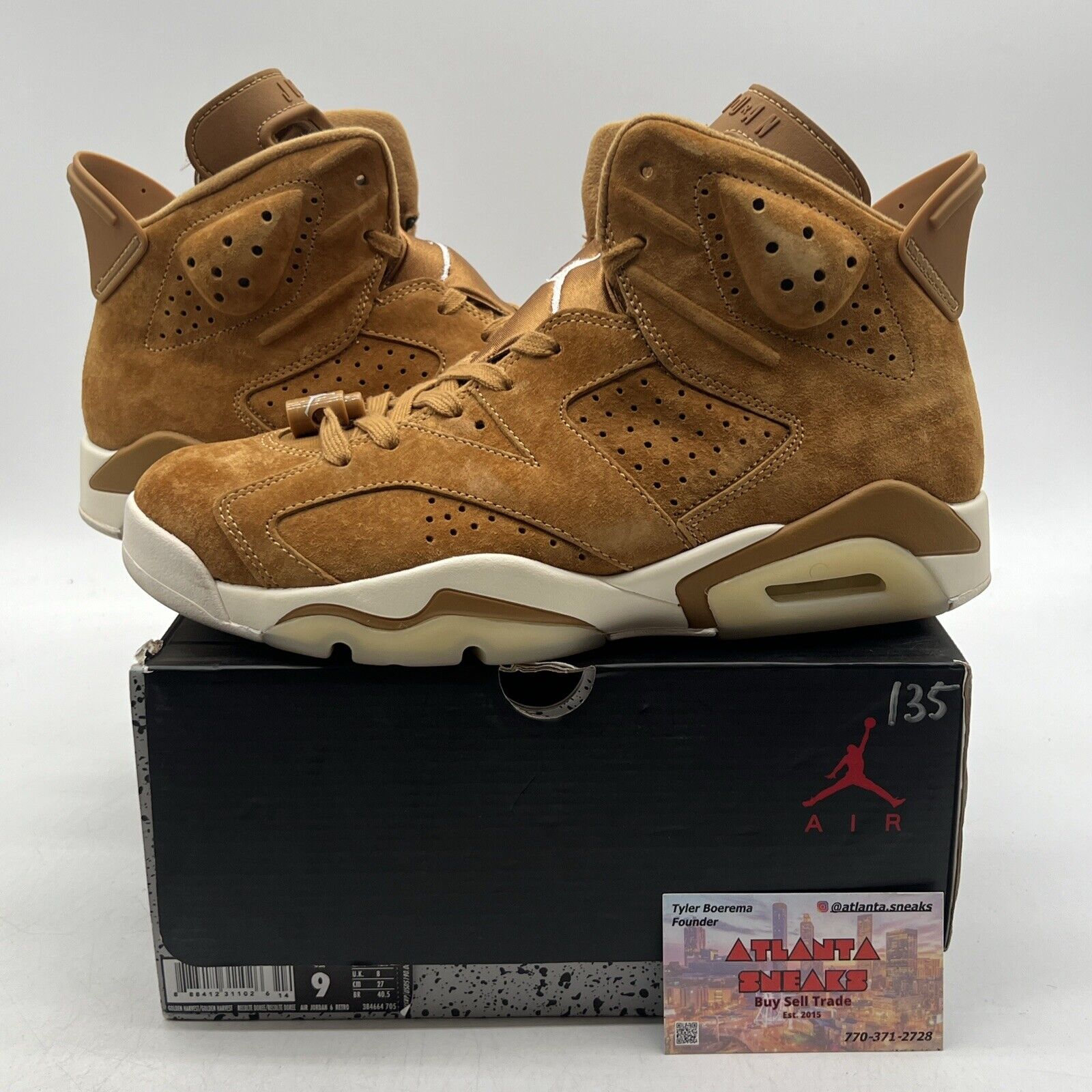 Size 9 - Air Jordan 6 Retro Wheat White Suede (384664-705)