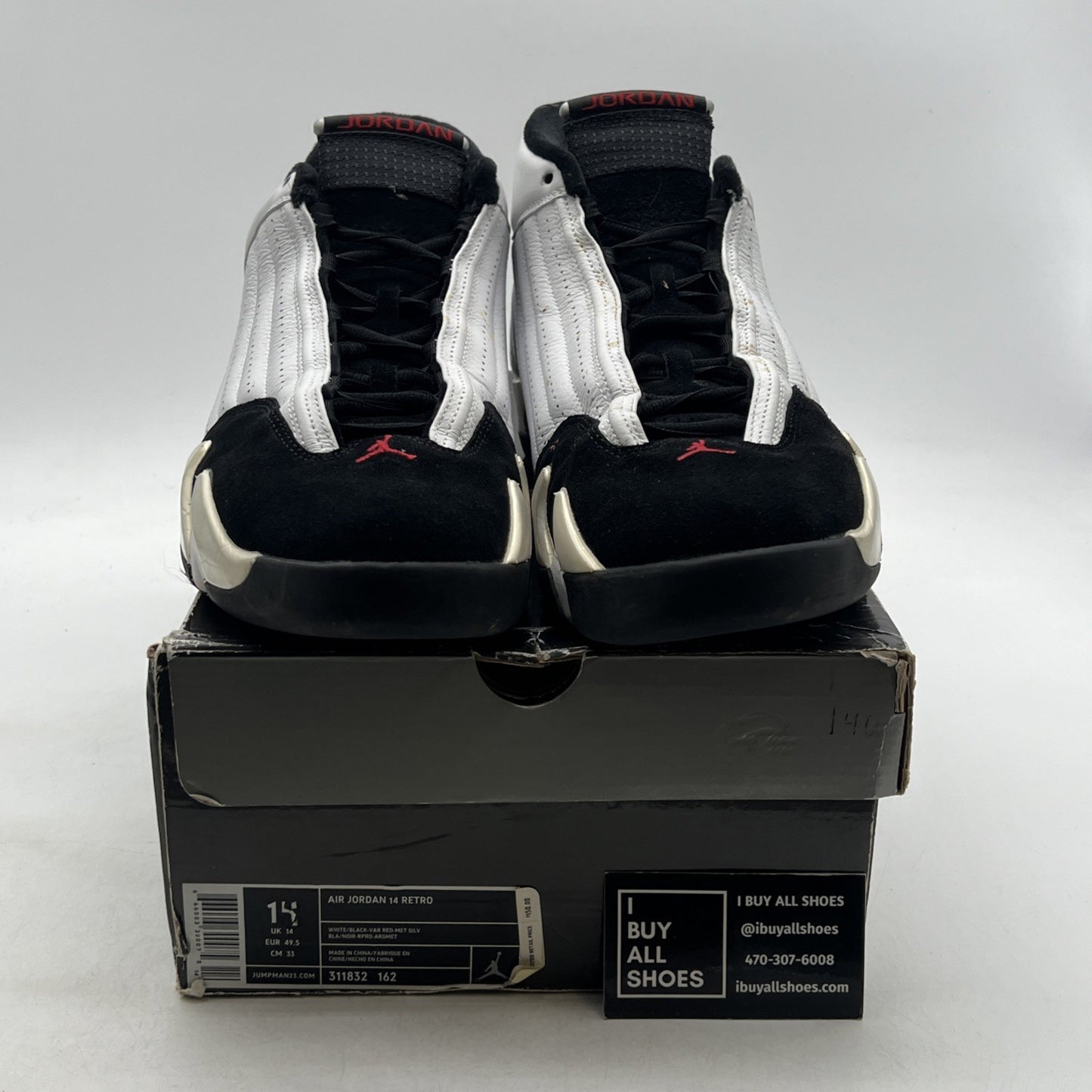 Size 14 - Air Jordan 14 Retro 2006 Black Toe (311832-162)