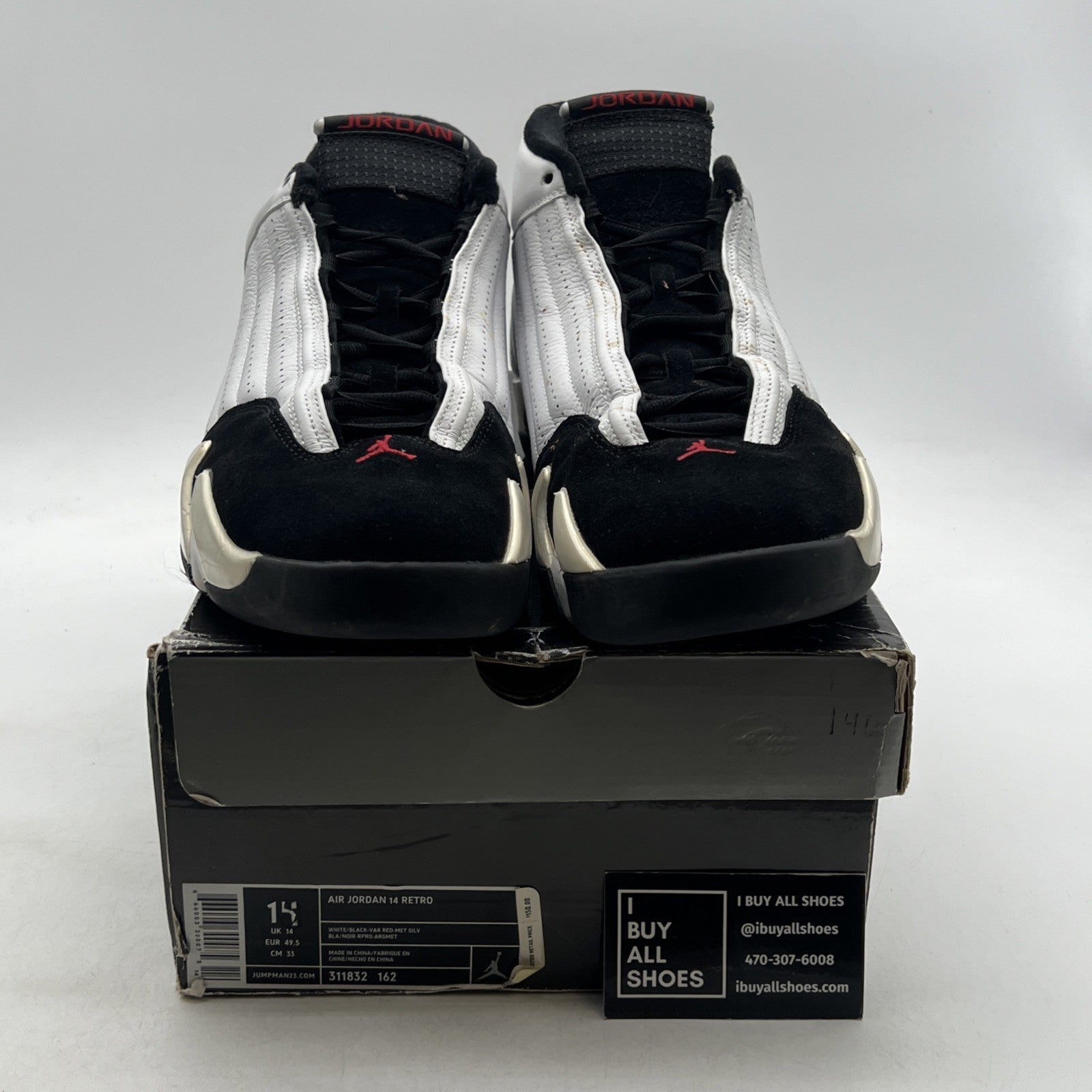 Size 14 - Air Jordan 14 Retro 2006 Black Toe (311832-162)