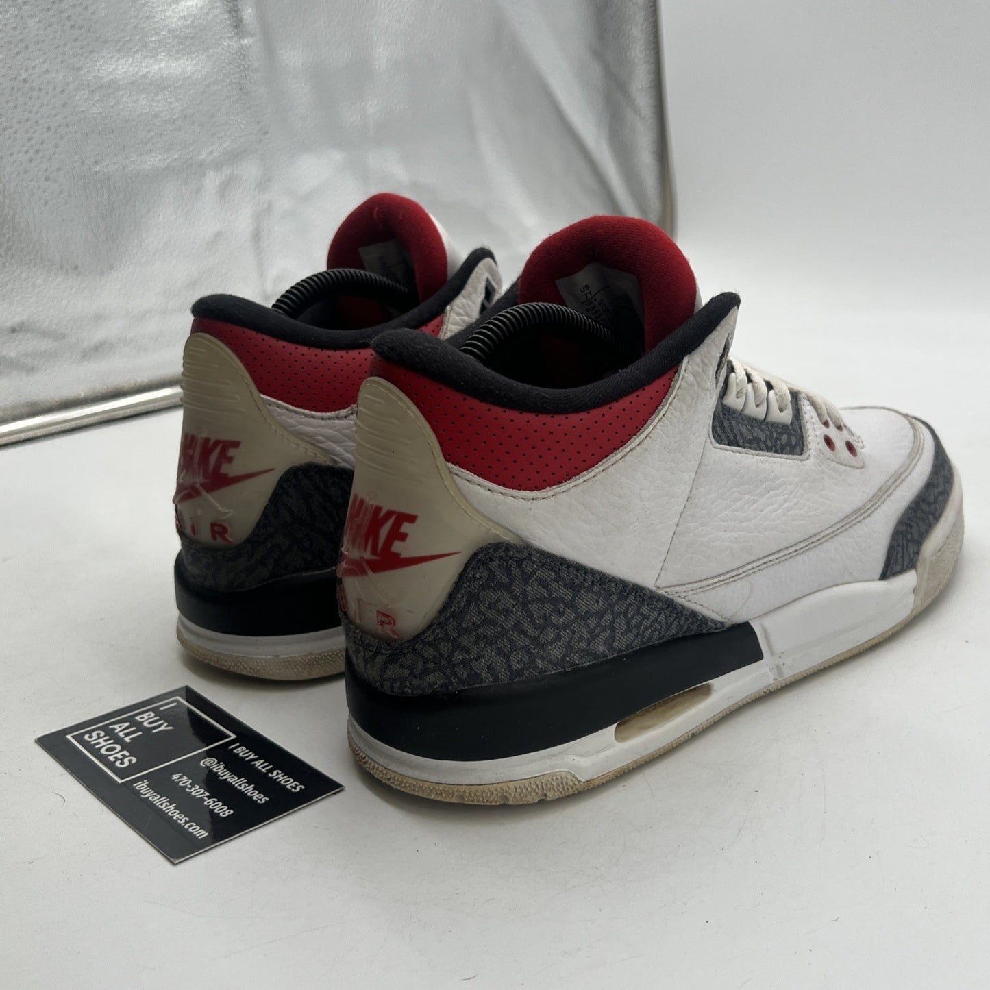 Size 7Y - Air Jordan 3 Retro Denim SE Fire Red 2020  (CZ6634-100)