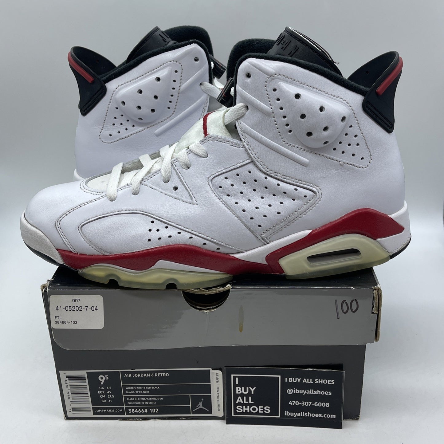 Size 9.5 - Air Jordan 6 Retro Bulls (384664-102)
