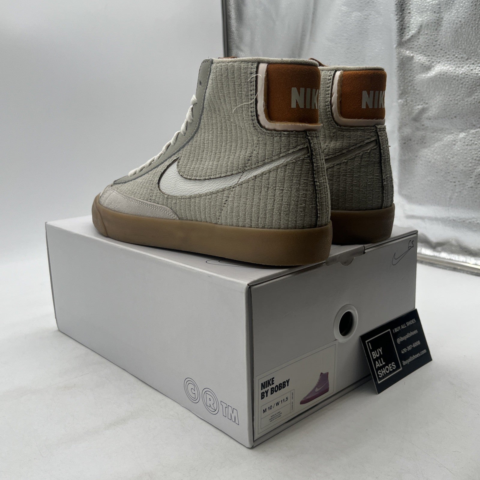 Size 10 - Nike By You ID Blazer Mid 77 Tan Gum Swoosh 2021 (DJ4859-991)