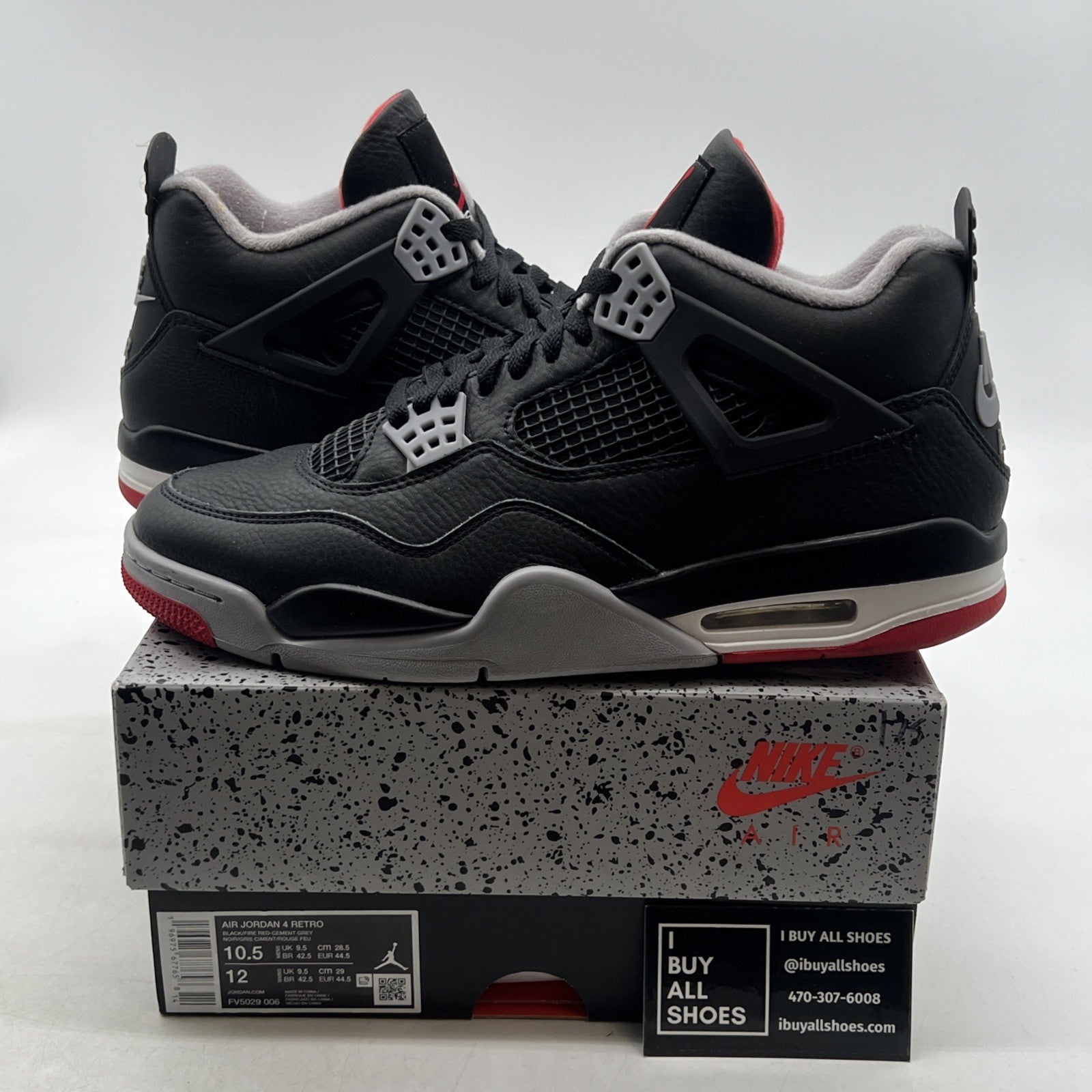 Size 10.5 - Air Jordan 4 Retro Bred Reimagined (FV5029-006)